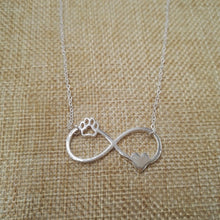 Cat Paw Infinity Pendant Necklaces