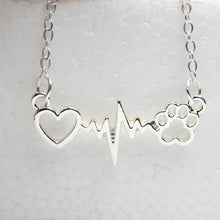 Cat Paw Heartbeat Necklace