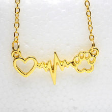 Cat Paw Heartbeat Necklace