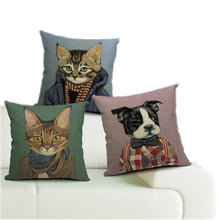 Silly Cat Decorative Cotton / Linen Pillowcase 18x18 inches