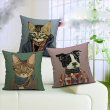 Silly Cat Decorative Cotton / Linen Pillowcase 18x18 inches