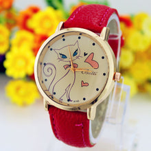 Vintage Cat Leather Quartz Watch