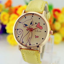 Vintage Cat Leather Quartz Watch
