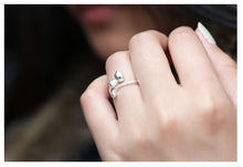 925 Sterling Silver Cat Ring