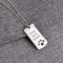 "Live Love Adopt" Cat Rescue Paw Print Tag
