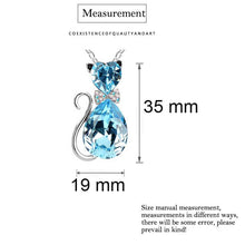 Austrian Crystal Cat Pendant Chain Necklace