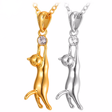 Cute Cat 18K Gold / Platinum Plated Necklace & Pendant