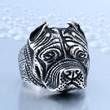 316L Stainless Steel Titanium Pit Bull Dog Ring