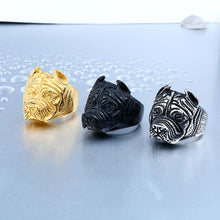 316L Stainless Steel Titanium Pit Bull Dog Ring