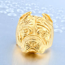 316L Stainless Steel Titanium Pit Bull Dog Ring