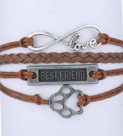 Infinity Love Cat Paw Print Bracelet