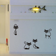 4 Black Cat Fashion Wall Stickers