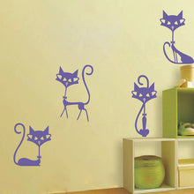 4 Black Cat Fashion Wall Stickers