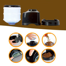 5.5L Automatic Pet Feeder with Voice Message Recording and LCD Screen Large Smart Dogs Cats Food Bowl Dispenser Black