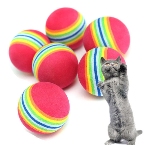 Colorful Cat Soft Foam Rainbow Balls (6Pcs)