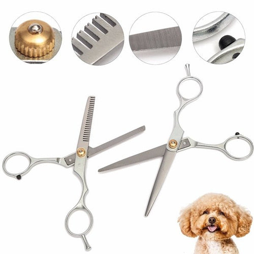 Professional Pet Hair Grooming Cutting Thinning Scissors Set