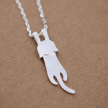 925 Sterling Silver Climbing Cats Necklace and Pendant