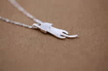 925 Sterling Silver Climbing Cats Necklace and Pendant