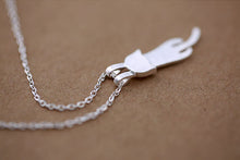 925 Sterling Silver Climbing Cats Necklace and Pendant
