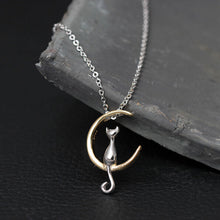 925 Sterling Silver Jewelry Cat on the Moon