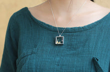 925 Sterling Silver Cat in Acrylic Necklace