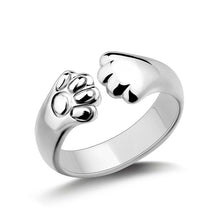 Adjustable Silver Plated Paw Ring