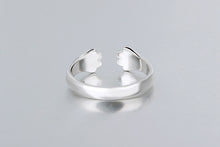 Adjustable Silver Plated Paw Ring