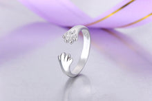 Adjustable Silver Plated Paw Ring