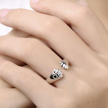 Adjustable Silver Plated Paw Ring