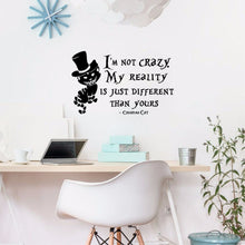 Alice In Wonderland Wall Sticker Cheshire Cat Quotes Vinyl Decals Room Wall Art Decoration DIY Home Decor