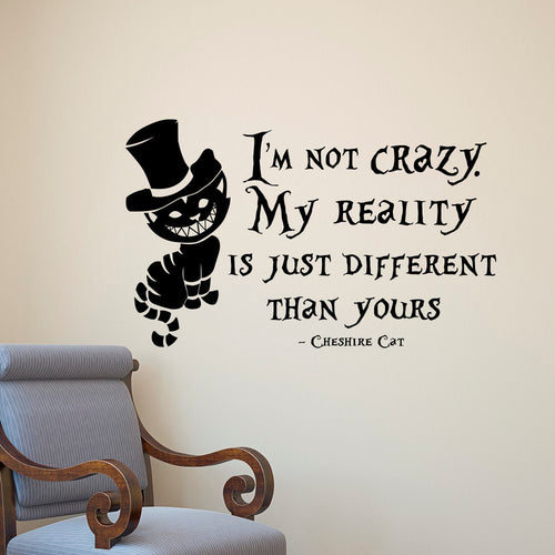 Alice In Wonderland Wall Sticker Cheshire Cat Quotes Vinyl Decals Room Wall Art Decoration DIY Home Decor