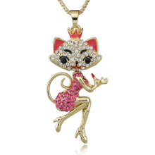 Amazing Lovely Crown Cat Lady Necklace