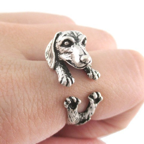 Dachshund Puppy Dog Wrap Ring