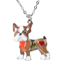 Enamel Pug Dog Pendant Necklace