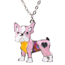 Enamel Pug Dog Pendant Necklace