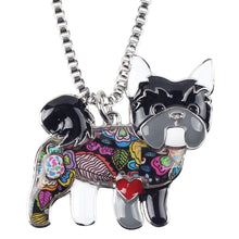Enamel Yorkie Yorkshire Dog Pendant Necklace