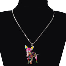 Enamel Chihuahuas Dog Pendant Necklace