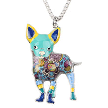 Enamel Chihuahuas Dog Pendant Necklace