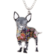 Enamel Chihuahuas Dog Pendant Necklace