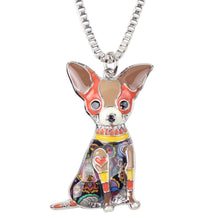 Enamel Chihuahuas Dog Pendant Necklace