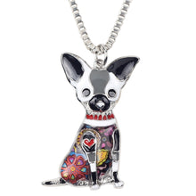 Enamel Chihuahuas Dog Pendant Necklace