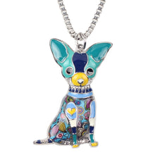 Enamel Chihuahuas Dog Pendant Necklace
