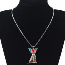 Enamel Chihuahuas Dog Pendant Necklace