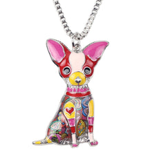 Enamel Chihuahuas Dog Pendant Necklace