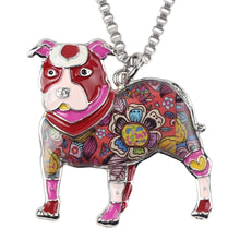 Enamel Pit Bull Buster Dog Pendant Necklace
