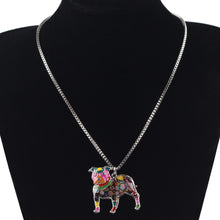 Enamel Pit Bull Buster Dog Pendant Necklace