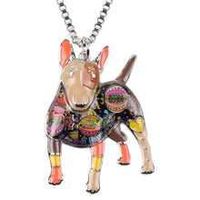 Enamel Bull Terrier Pendant Necklace