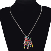 Enamel Bull Terrier Pendant Necklace