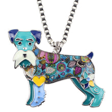 Enamel Schnauzer Dog Pendant Necklace