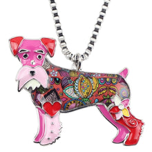 Enamel Schnauzer Dog Pendant Necklace